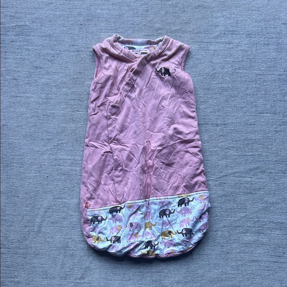 Magnificent Baby Magnetic Buttoned Pink Elephant Sleep Sack